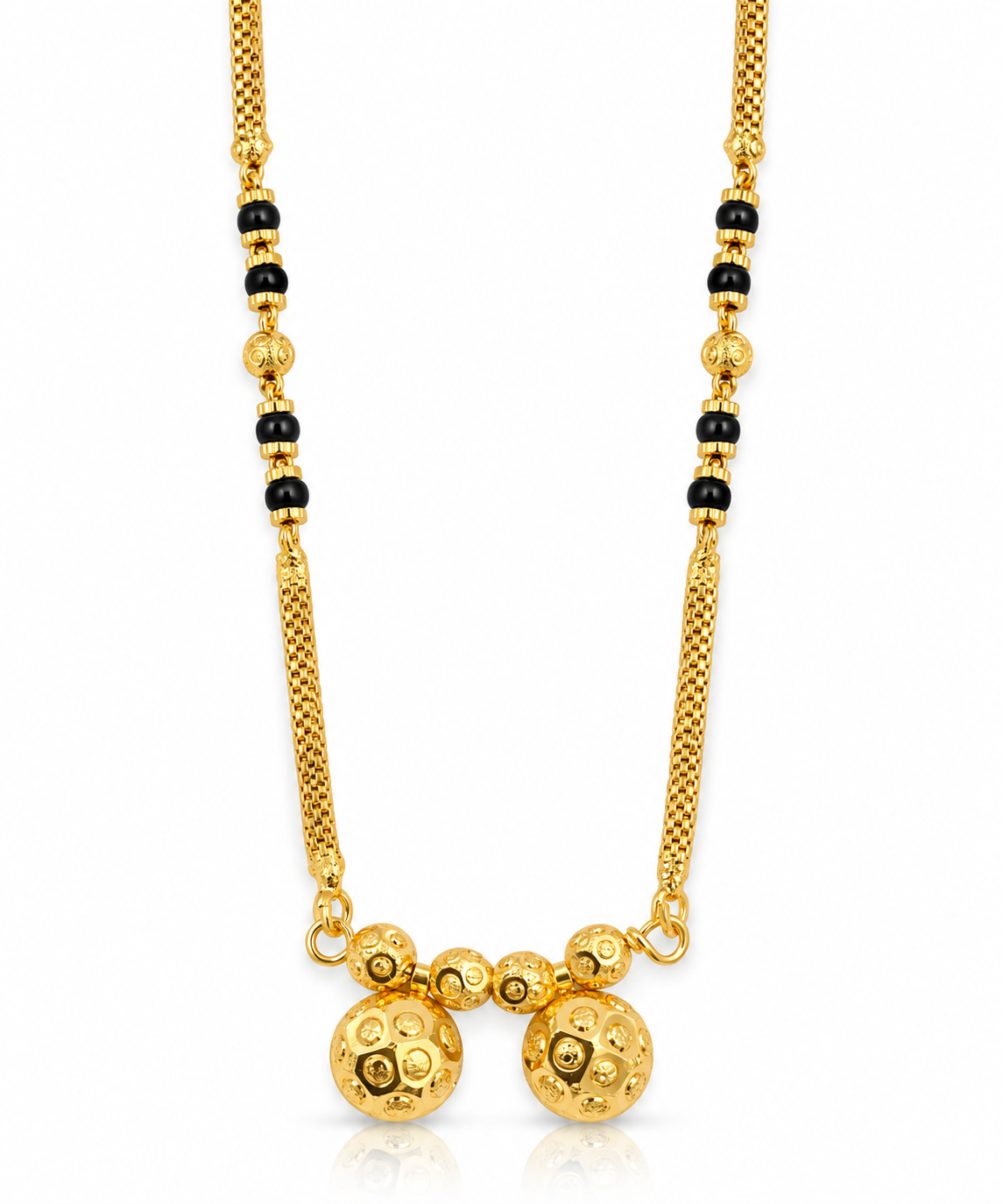 EverSiya short mangalsutra with black beads